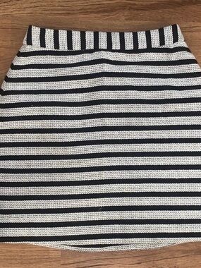 Express Black and White Striped Knit Skirt